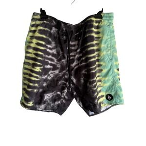 VOLCOM Tie Dye Polly‎ Pack 17" Storm Cloud Mens Swim Trunks, XXL